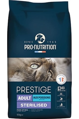 Pro Nutrition Prestige Sterilised Somonlu ve Morina Balıklı Kısırlaştırılmış Yetişkin Kedi Maması 10 KG