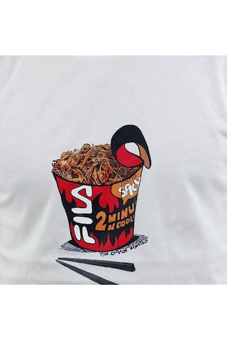 Beyaz Fila Erkek T-shirt Cup Noodle Graphic Lu411112 Beyaz