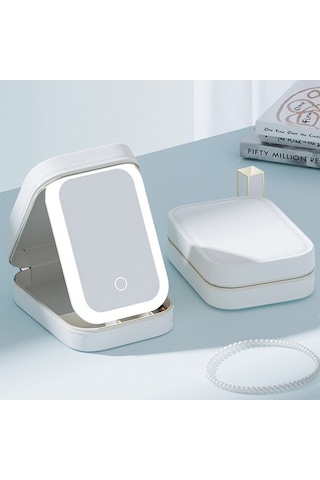 Novahub Gümüş Aynalı Kozmetik Çanta, 1200mah Pil, Pembe Pembe Pembe