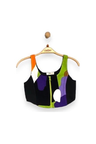 Çikoby Kız Çocuk Bluz Pantolon Desenli Takım-13764 Siyah