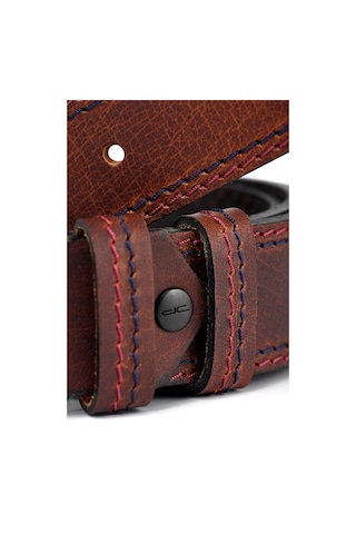 Erkek Hakiki Gerçek Deri Casual Kemer Lacivert Kırmızı Punto Dikişli Kahverengi 1956k 112511 001