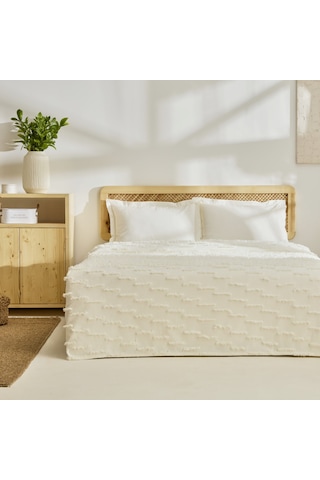 Kaşmir Home Ella Çift Kişilik Yatak Örtüsü Offwhite Beyaz