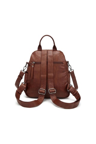 Yıkama Deri Sırt Askılı Kadın Çantası 21-k Barcelona 1908 Kahve - Kahve