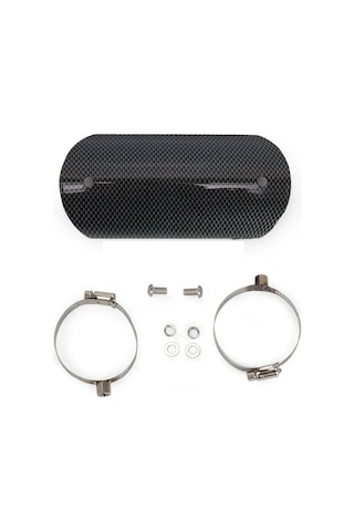 Evrensel Motosiklet Egzoz Borusu Karbon Fiber Stil Isı Kalkanı - Siyah