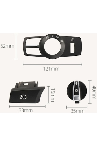 Novahub Bmw 5 Serisi 2010-2017 Far Anahtarı, Sol Kırmızı Düğme