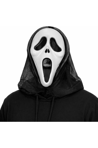 Kapşonlu Çığlık Maskesi Scream Maskesi - Hayalet Maskesi 33x21 Cm Diğer