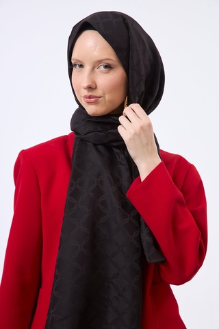 Mirsoy Scarf Lina Modern Desen Şal Siyah