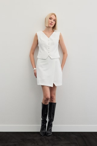 Sateen Şort Etek - Ekru-136477 Ekru