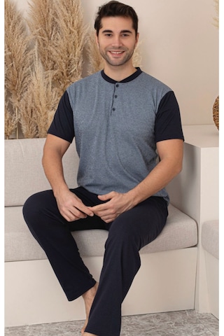 Mh Moony Homewears Kısa Kol 2'li Şık Soçi Erkek Pijaması Siyah Ve Gri Mh Moony Homewears Kısa Kol 2'li Şık Soçi Erkek Pijaması Siyah Ve Gri