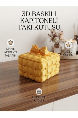 Kapitoneli Takı Kutusu Sarı