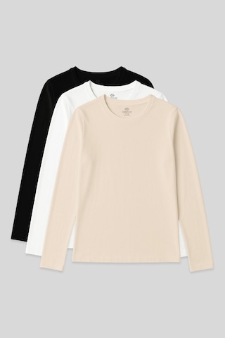Standart Fit Basic O Yaka 3lü Paket Siyah-beyaz-bej Kadın T-shirt - 97312 Siyah - Beyaz - Bej