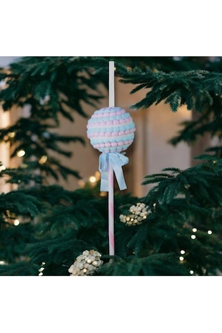 Yılbaşı Süsü Candy Çubuklu Şeker, Mavi Ve Pembe, 28 Cm, Renkli Ve Eğlenceli
