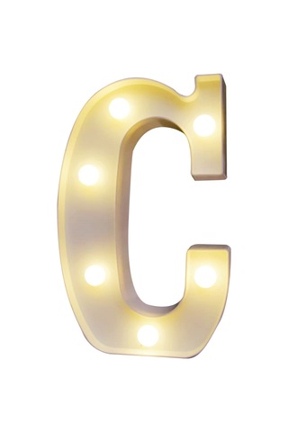 Maiyame Ip54 Su Geçirmez Islak Isık Harf C - Pvc Malzeme, 3v 2xaa Pil Dahil Değil , Sıcak Beyaz Sürekli Aydınlatma, Partiler/düğünler/ev Dekorasyonu İçin Diğer