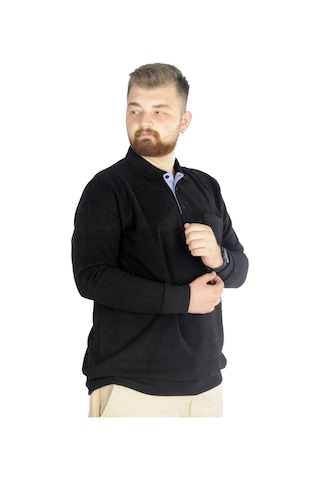Mode Xl Erkek Sweat Polo Cepli Selanik Basic 20441 Siyah 001