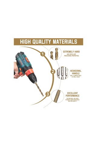 26 Parçalı Titanyum Matkap Seti, Altıgen Şaft, Hızlı Matkap Ucu,