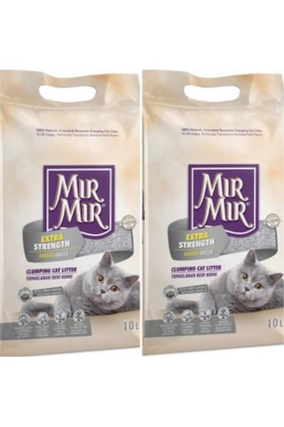 Mırmır Aktif Karbonlu Topaklaşan Bentonit Kedi Kumu 2 x 10 L