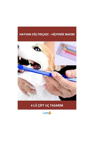 Çift Taraflı Hayvan Diş Fırçası 4'lü Set Kediler Ve Köpekler İçin