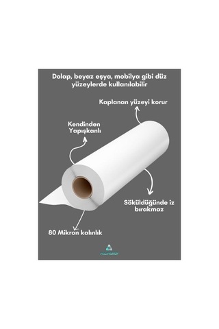 Beyaz Yapışkanlı Folyo 50x600 Cm, Çok Amaçlı, Hızlı Ve Kolay Uygulama