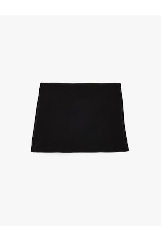 Koton Slim Fit A Kesim Mini Şort Etek Siyah 6sak70117pw