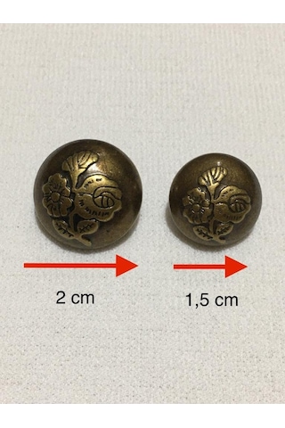 Blazer Ceket Düğmesi Gül Desen Oksit Metalize Plastik Takım 527