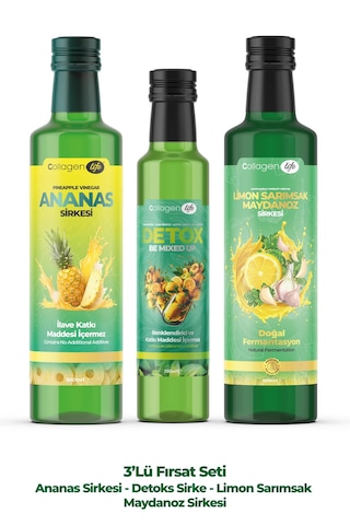 Collagen Life Limon Sarımsak Maydonoz - Detox Mix Up - Ananas Sirkesi Fırsat Seti