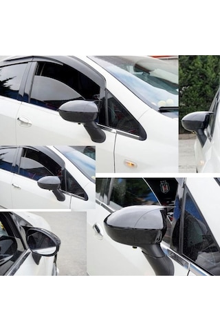 Fiat Linea 2007 2008 2009 2010 Uyumlu Yarasa Batman Ayna Kapağı Takımı Piano Black Parlak Siyah