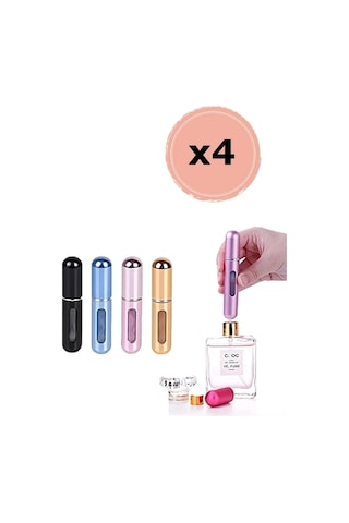 Taşınabilir Mini Doldurulabilir 4 Adet Parfüm Şişesi Atomizer Parfüm Şişeleri Boş Küçük Strglbl75