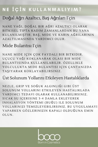 Boco Born In Cosmetics %100 Saf Nane Uçucu Yağı 10 ML