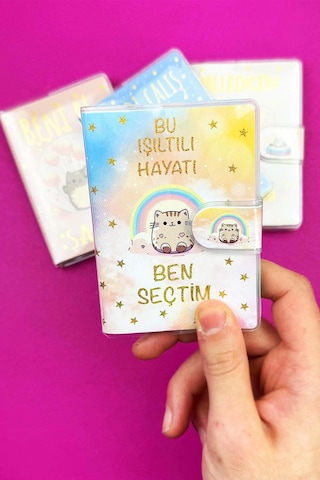 4 Adet Özel Tasarım Türkçe Motto Cırt Kapak Defter Set Çok Renkli