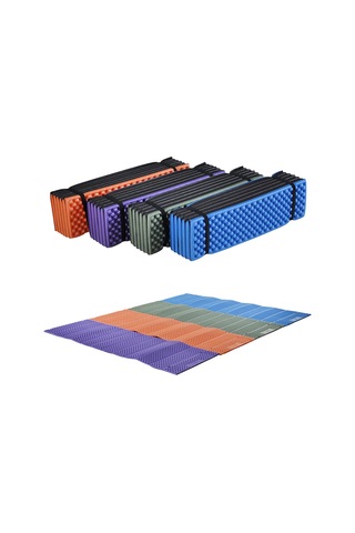 Padalink Xpe Materyal Ultra Hafif Katlanabilir Yumurta Hücre Desenli Konforlu Kamp, Yoga, Yürüyüş İçin Nem Engelleme Matı Mavi-siyah Çok Renkli