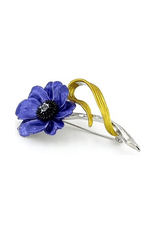 Solfera Mor Gelincik Çiçek Kır Çiçeği Metal Rozet Yaka İğnesi Broş Rz162