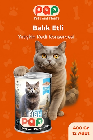 Pets And Plants Balık Yetişkin Kedi Konservesi 12 x 400 G