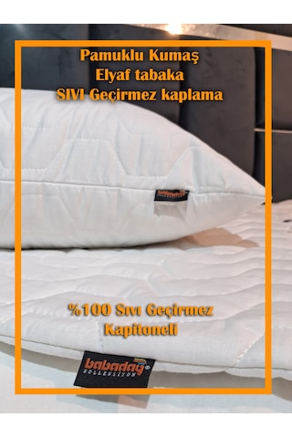 %100 Geçirmez Yastık Alezi Kapitoneli Kabartılı 1 Adet