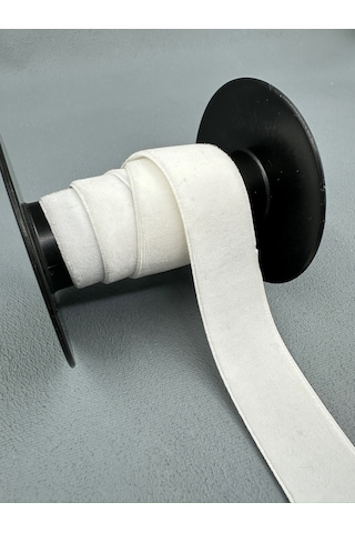 3 Cm Likralı Esnek Kadife-5 Metre-beyaz