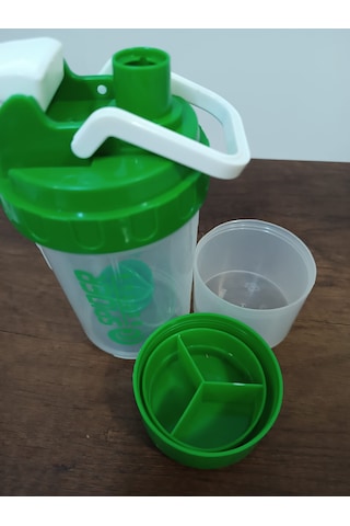 Sızdırmaz Ve Ve Vidalı Kapaklı Plastik Shaker Şefaf Yeşil