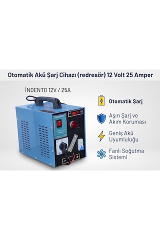 Otomatik Akü Şarj Cihazı Redresör 12 Volt 25 Amper Otomatik Akü Şarj Cihazı Redresör 12 Volt 25 Amper