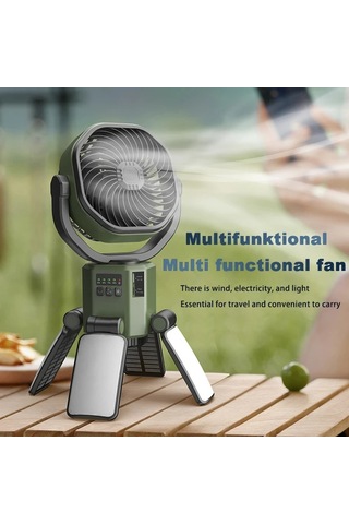 Motion003 Yeni Yazlık Sarı Çok Fonksiyonlu Fan Güçlü Sessiz Hızlı Soğutma 6000mah Pil Kamp Ofis Ev