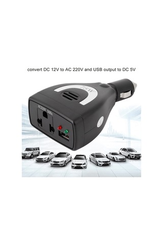 Lemestar Araç İçin Entegre Usb Çıkışı 75w 12v Dc'den 220v Ac'ye Dönüştürücü, Modifiye Sinüs Dalga, Taşınabilir Elektrik Aleti