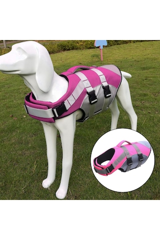 Suntek Köpek Yüzme Can Yeleği Yüzdürme Koruyucu L-pembe