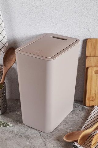 Perotti Taupe Kahverengi Molly 12 Litre Click Çöp Kovası Beyaz