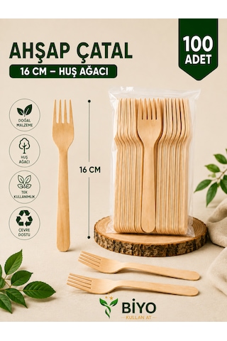 Tek Kullanımlık Ahşap Çatal 100 Adet