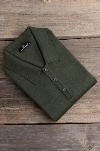 Woolen World Polo Yaka Battal Büyük Boy Yünlü Triko Kazak Yeşil