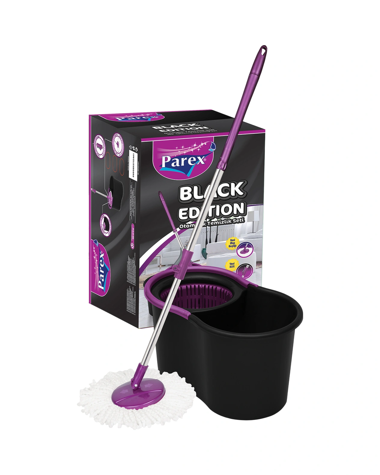 Black Editlon Otomatik Temizlik Seti Ve 2'li Yedek Mop