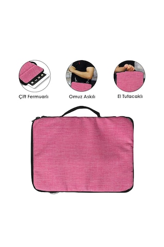 Microcase Apple Uyumlu iPad Pro 13 2025 Tablet Tablet Çanta+türkçe Bluetooth Klavye +mouse+ Standı - Pembe Al8127 Omuz Çantası