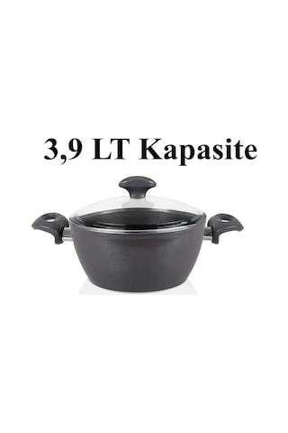 Falez Seramik Tencere Tava Seti 30 Cm Tava Ve Karnıyarık + 24 Cm Derin Tencere Füme