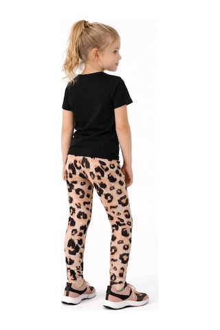 Baglan Kız Çocuk Fitilli Tayt Leopar Bgl-st05205 Pudra