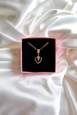 Taşlı Kutup Yıldızı Şık Model Çelik Kolye