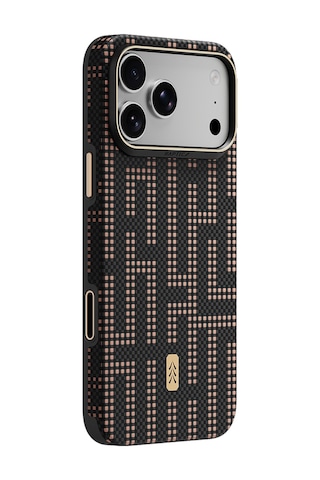 Apple iPhone Uyumlu 18 Pro Kılıf M-safe Şarj Özellikli Raptic Aramid Dual Ultra Grid Serisi Karbon Kapak Siyah