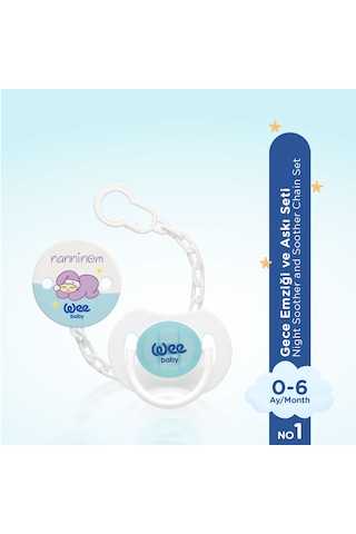 Wee Baby Nanninom Gece Emziği ve Emzik Askısı Seti