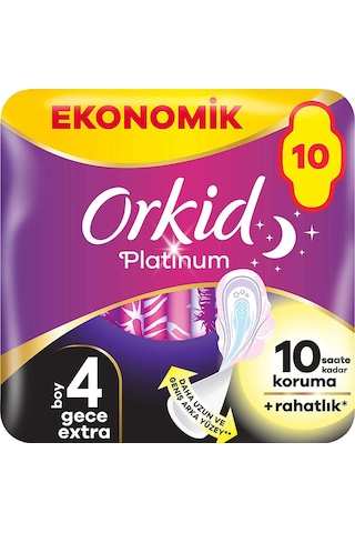 Orkid Platinum Gece Ekstra Hijyenik Ped 10 Adet